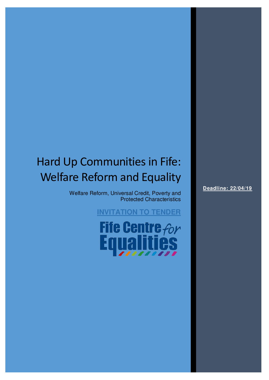 Invitation to Tender Hard Up Communities in Fife Welfare Reform and